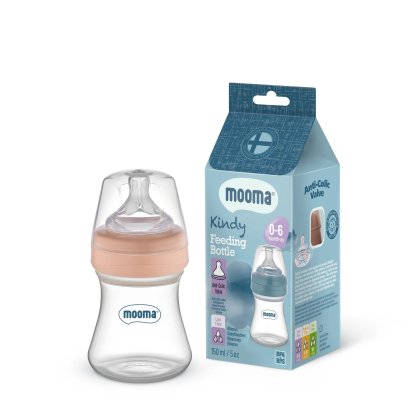 BIBERON Mooma Kindy AntiCOLICI PP Biberon 250 ml 0-6 LUNI, Rose