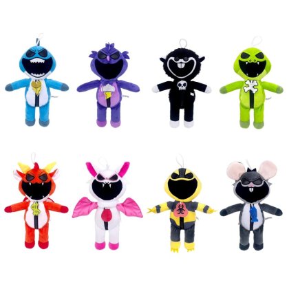 Set 8 Figurine de plus, The Smiling Critters 4, multicolor, 20/25 cm