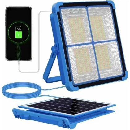 Lampa solara portabila, VICTINY® camping, pescuit, 288 led, lumina neutra/rece/calda / rosu/ albastru / power bank