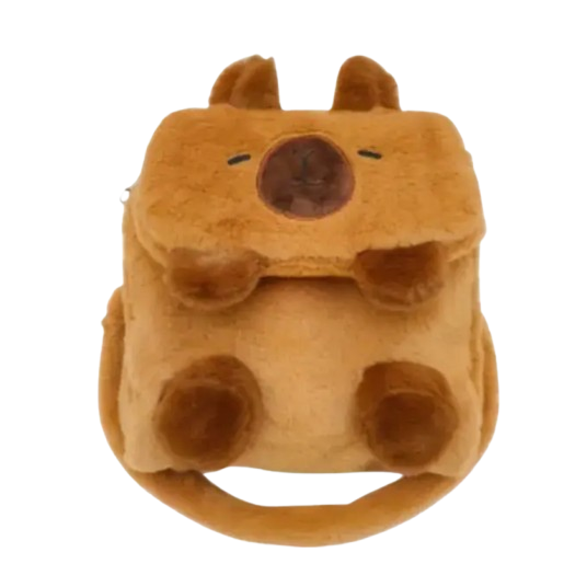 Ghiozdan pufos VICTINY® maro, 28 x 23 cm