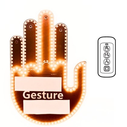Accesoriu Auto Iluminat prin gesturi, 4 pozitii, Auriu