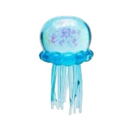 Jucarie antistres, minge gummy, flexibila, albastru, 9x5.5cm