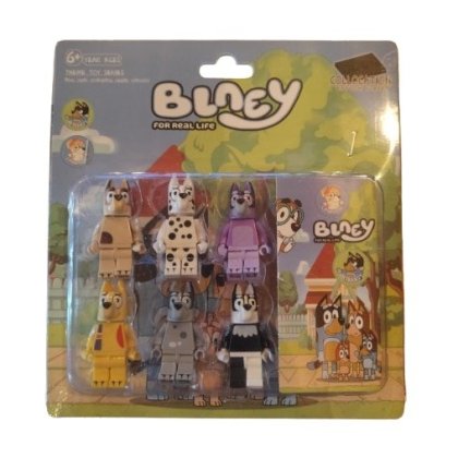Set 6 Figurine, bluey, cu accesorii, multicolor, 4-5cm