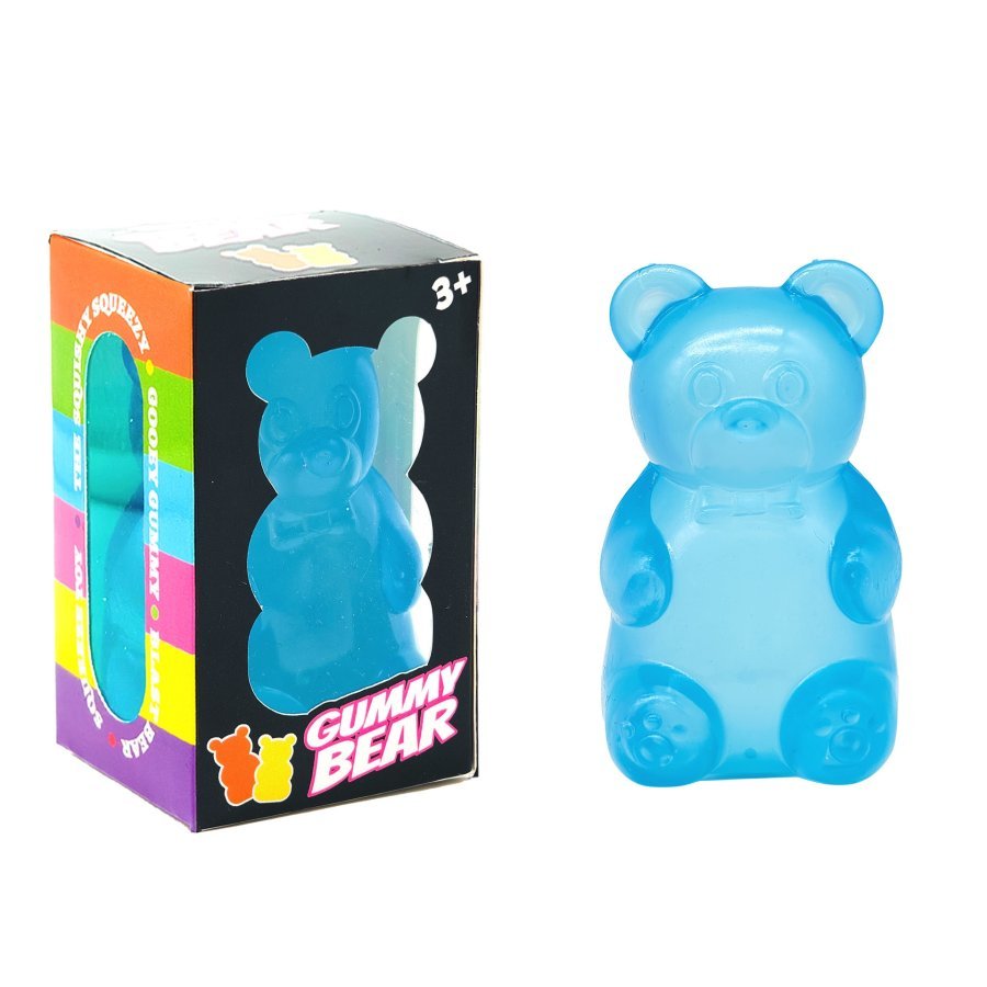 Jucarie interactiva copii, cub de gheata mare, jucarie de stres, transparent, albastru
