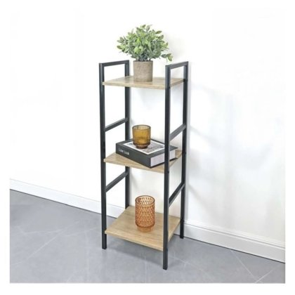 VICTINY® Raft metalic cu 3 rafturi din MDF 29.5 x 23.5 x 80 cm