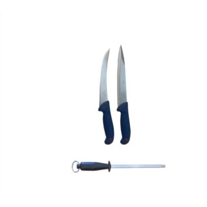 Set profesional pentru macelarie, format din cutit injunghiat si feliat, otel si masat oval magnetizat ct0012