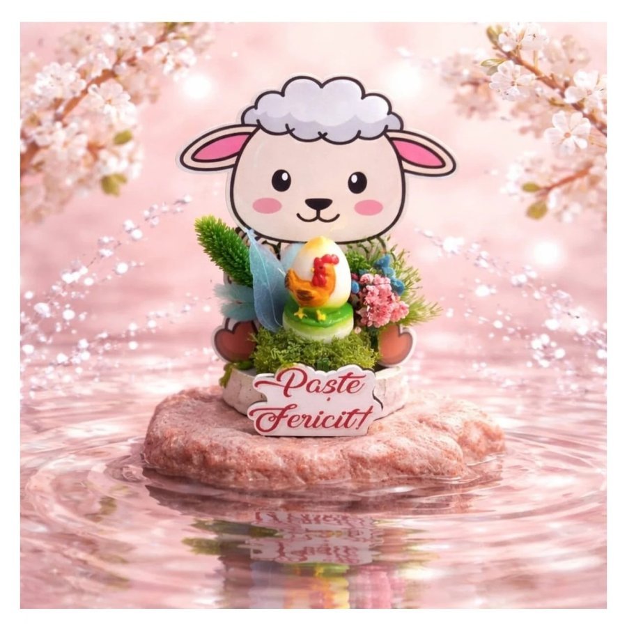 VICTINY® Ornament Paste oita decorata cu lumanare si flori naturale uscate
