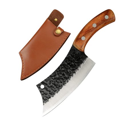 Cutit Satar Japonez, Forjat Manual, Otel Inoxidabil, 27 cm, Husa Piele Ecologica
