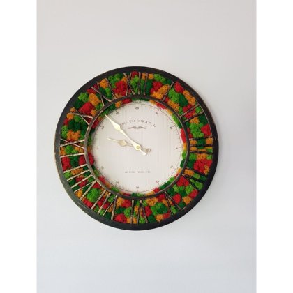 Ceas decorativ, cu licheni stabilizati, 40 cm