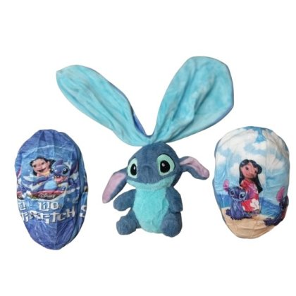 Jucarie plus moale si pufoasa, Stitch, albastru/ 23 cm/2 fete