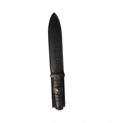 Cutit tip baioneta Rambo VI, maner cauciuc, husa material ecologic BRT-040