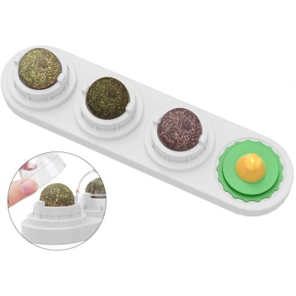 Jucarie pentru pisici cu frunze naturale de catnip bile comestibile jucarie interactiva rotativa pentru pisici, pisici, curatarea dintilor