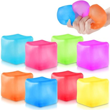 Set jucarii interactive, 2 piese, jucarii de relaxare din cauciuc moale, 5.5cm, multicolor
