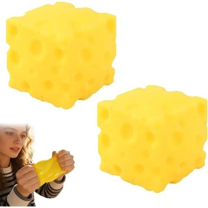 Set de jucarii din branza, 2 piese, pentru reducerea anxietatii, decorare birou, jucarii senzoriale pentru copii si adulti