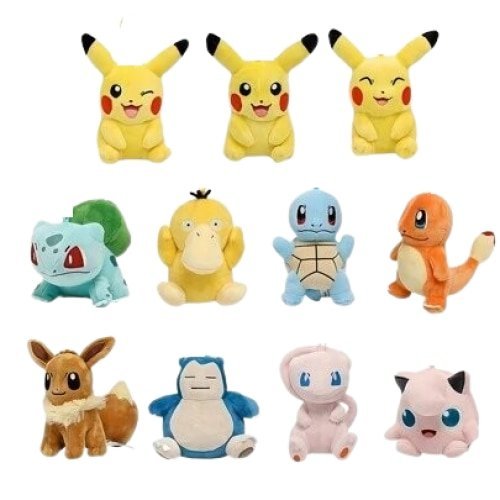 Set 10 jucarii plus pokemon breloc multicolor / 10 cm - 12 cm