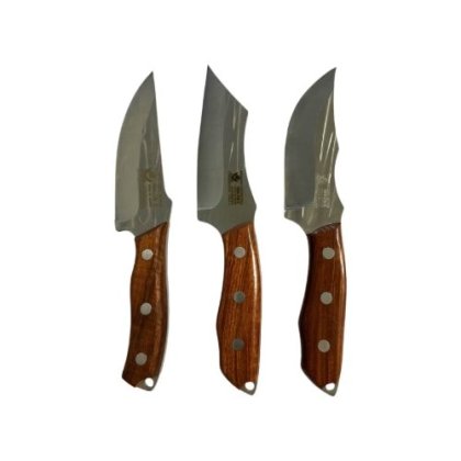 Set 3 cutite profesionale VICTINY®, otel carbon, maner ergonomic lemn, 10.5x22cm