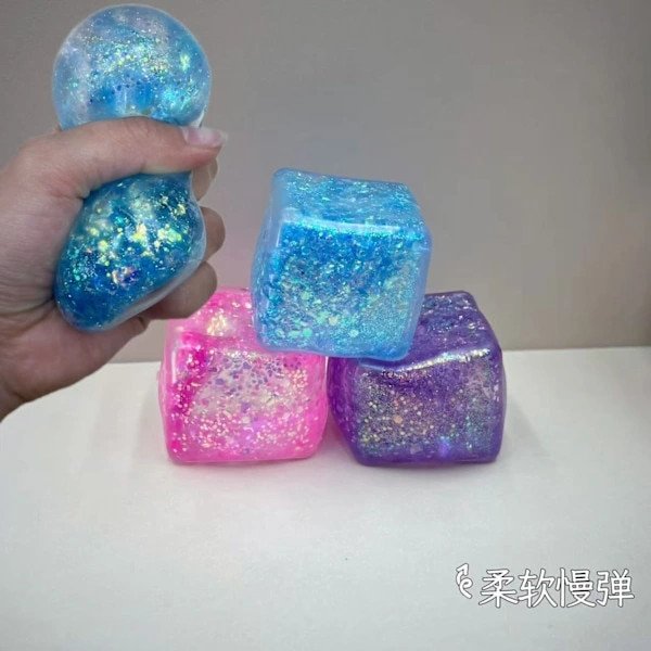 Jucarie antistres squishy cu efect aurora, umpluta cu gel, extensibila si cu revenire lenta, multicolor, 1 buc