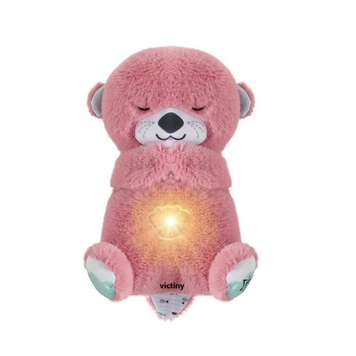 Jucarie de plus, vidra stralucitoare si sunete, papusi muzicale adormite, VICTINY® 32cm, roz