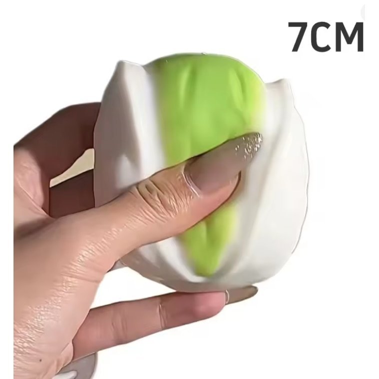 Crunchy pistachio Squishy Stress Ball - jucarie squishy antistres crunch model fistic, verde alb 6 cm