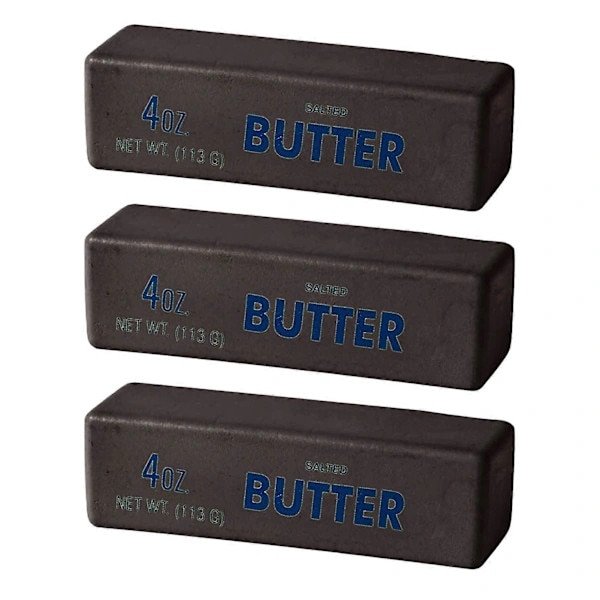 Jucarie antistres, jucarie de relaxare, forma de baton de unt, recuperare lenta, din poliuretan moale si elastic, maro inchis, 3 bucati, 13,5 cm