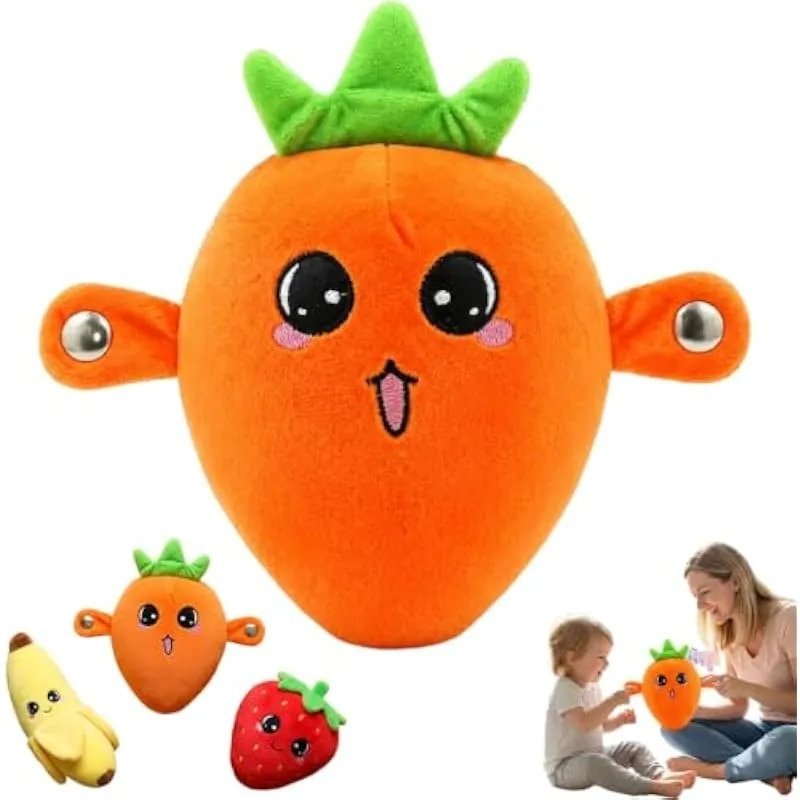 Jucarie de plus muzicala interactiva, jucarii senzoriale pufoase in forma de banana sensibile la atingere pentru bebelusi, animal de plus muzical educativ pentru jocul parinte-copil, cadou de jucarii moi pentru autism (ridiche)