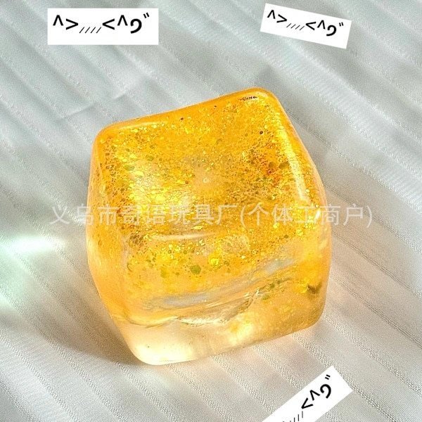 Minge antistres, model bomboana maltos, TPR, galben, 5.5 cm