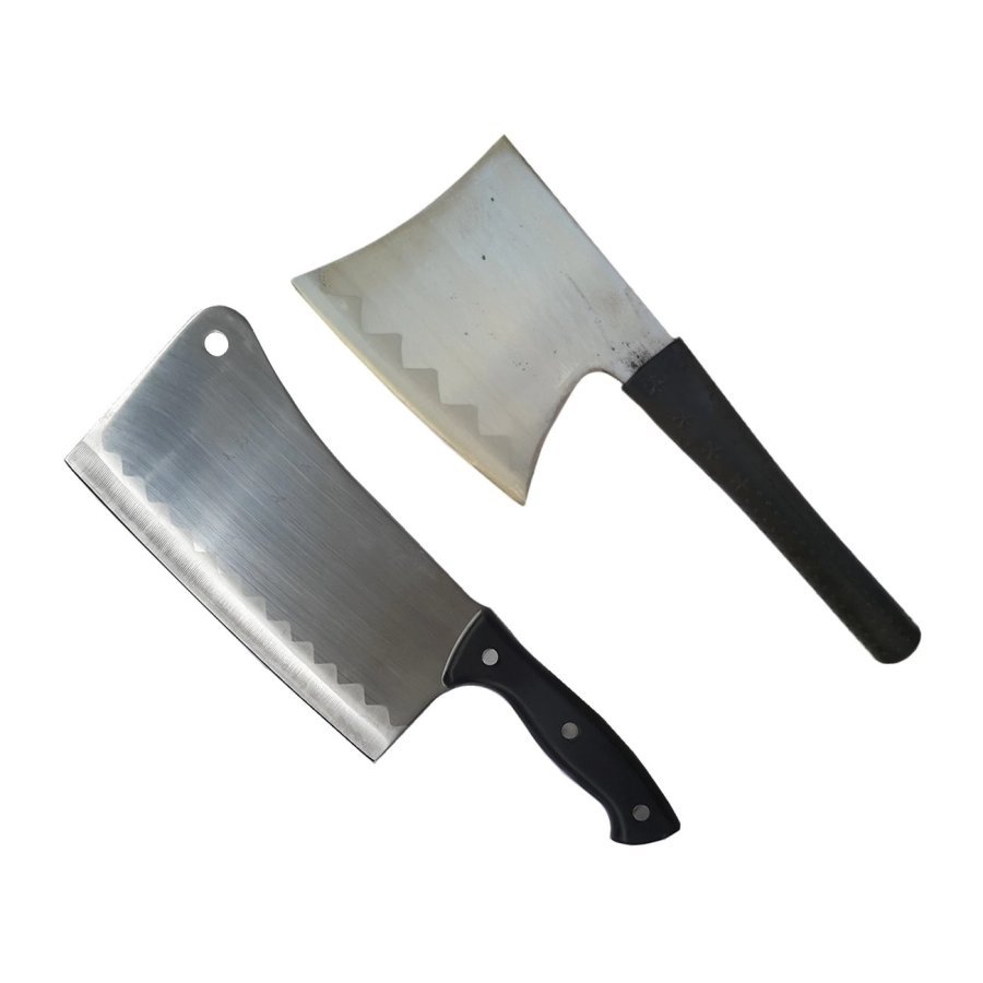 Set 2 Satare de macelarie, Satar profesional din otel si Satar pentru oase din otel carbon