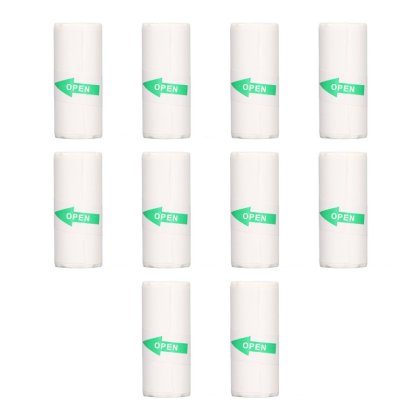 Set 10 role hartie autocolanta pentru imprimanta termica 57x25mm