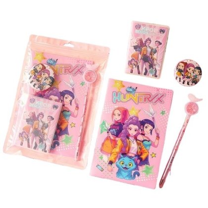 Set papetarie KPOP demon girl, tema anime, pentru studenti, multicolor