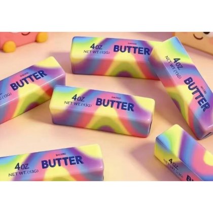 Jucarie antistres squishy, design FELIE UNT MULTICOLOR multicolor, 1 bucata random SALTED BUTTER SQUEEZY