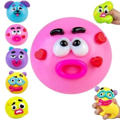 Jucarie interactiva copii, squishy fata caine, moale, antistres, 1 buc