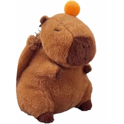 Jucarie Capybara, Tip Rucsac, Plus, 35x28 cm, Maro