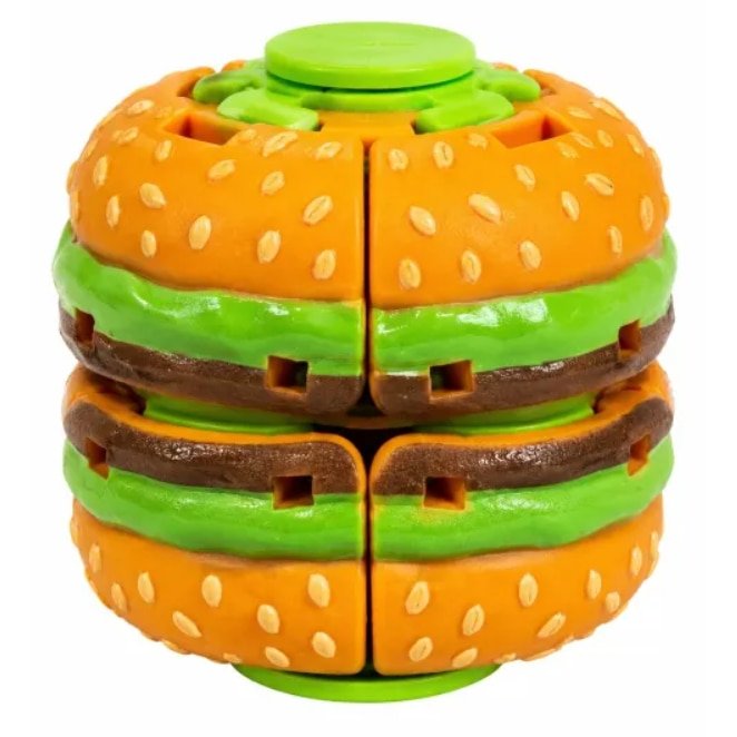 Spinner Antistres ®VICTINY® Hamburger 3D, Fingertip Stress, Fidget Toy Rotativ cu Buton, pentru Copii si Adulti