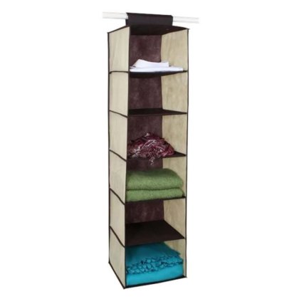 VICTINY® Raft de depozitare ecru cu 6 niveluri 30 x 30 x 120 cm