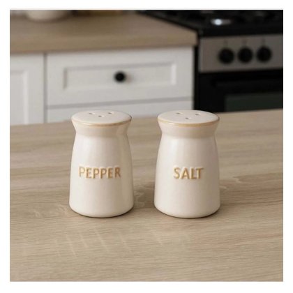 VICTINY® Set de solnite si pipernite din ceramica bej, stil nordic