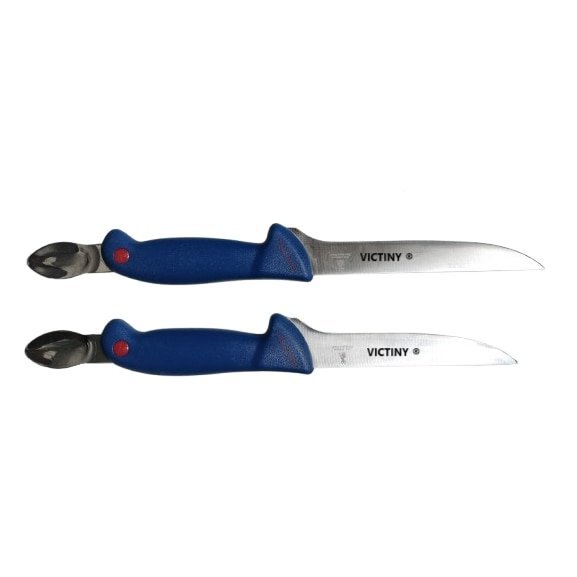 Set 2 cutite curatat si transat peste VICTINY® contine lingura pentru scos maruntaie si curatat solzi