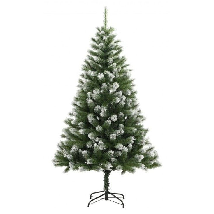 Brad de Craciun artificial, VICTINY®, PVC, 150 cm, verde/alb