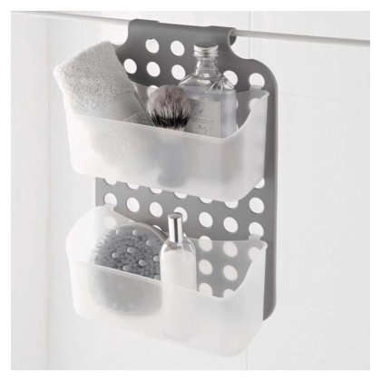 VICTINY® Etajera de baie din plastic cu 2 niveluri
