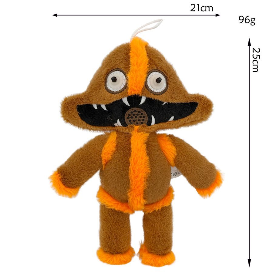 Jucarie de plus Poppy Playtime Poppy 5, monstru cu ochi proeminenti, culoare maro, set pentru masini de prins.