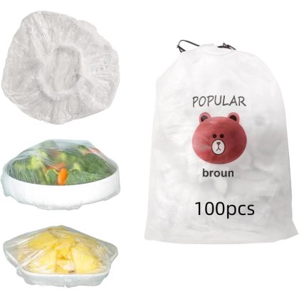 Set 100 bucati folie alimentara elastica, folie elastic, folie alimentarabio, yadada, rezistenta, impermeabila, Intindere38cm, alba