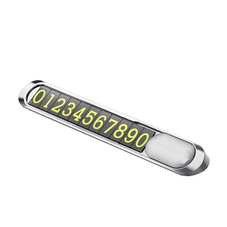Suport afisaj numar de telefon pentru bord auto, metalic, cifre fluorescente, parcare, oprire temporara