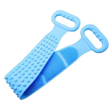 Perie pentru spalat pe spate, silicon tip banda blue