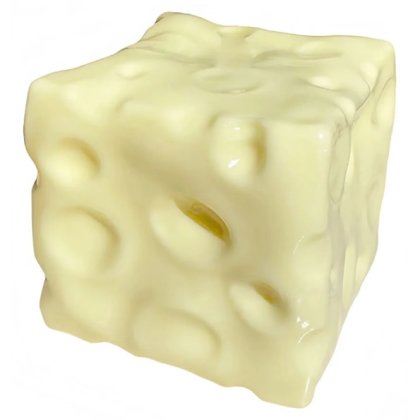 Jucarie squshy antistres cascaval / branza umplutura vasilena / oil coconut, galben deschis, 6 x 6 cm