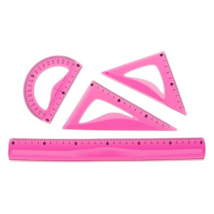 Set Geometrie Rigle Flexibile Fucsia - 4buc