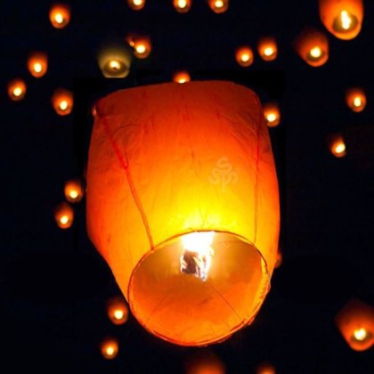 Lampion Alb din Hartie 38x52x95cm