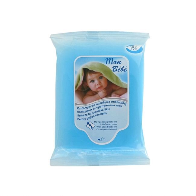 Servetele Umede MON BEBE cu Baby Oil 15buc