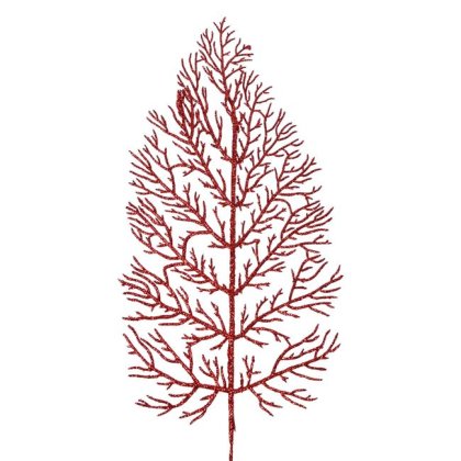 Ramura Decorativa de Craciun Feriga cu Glitter Rosu 70cm