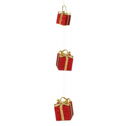 Decoratiune de Craciun din Spuma Cutii de Cadouri Rosii 63cm
