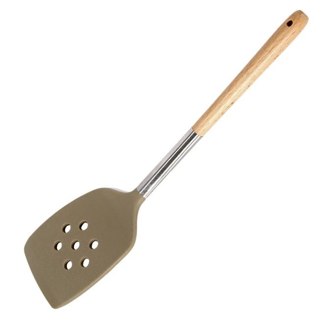 Spatula din Silicon Maro cu Gauri 31cm