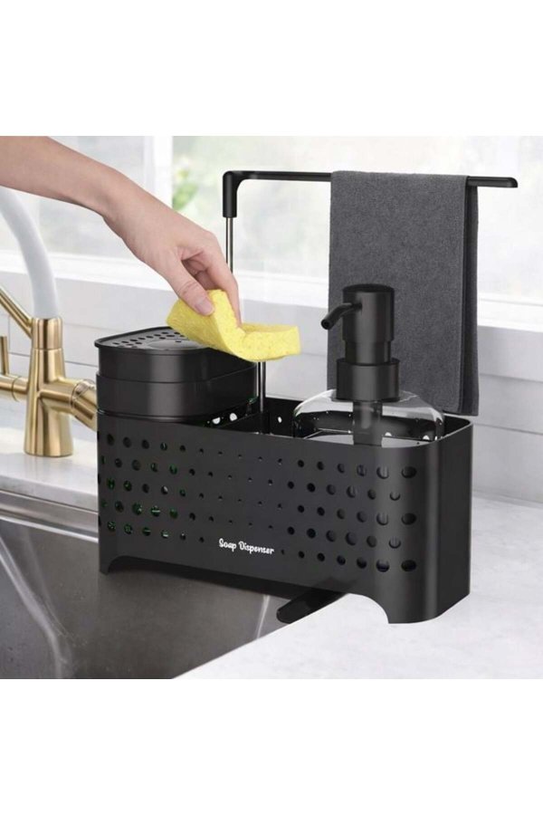 Organizator pentru chiuvetă pentru detergent și bureți 23 x 10 x 24.5 cm